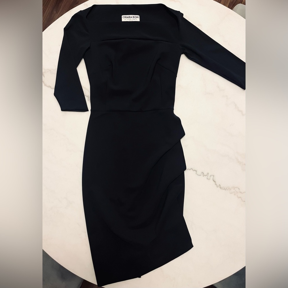 Chiara Boni La Petite Robe Melania Short Off the Shoulder Black dress size 2 - Picture 4 of 5
